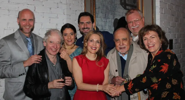 Austin Pendleton and Jean Lichty, front center, and Robert Dohmen, back right, with the company of Nora.